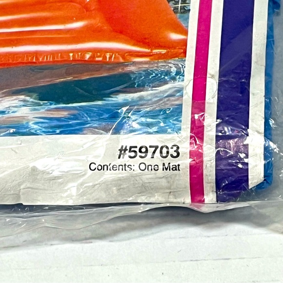 Vintage 1992 Intex Vinyl Air Mat 72” x 27” Blue Inflatable Pool Float New Sealed - Picture 5 of 6
